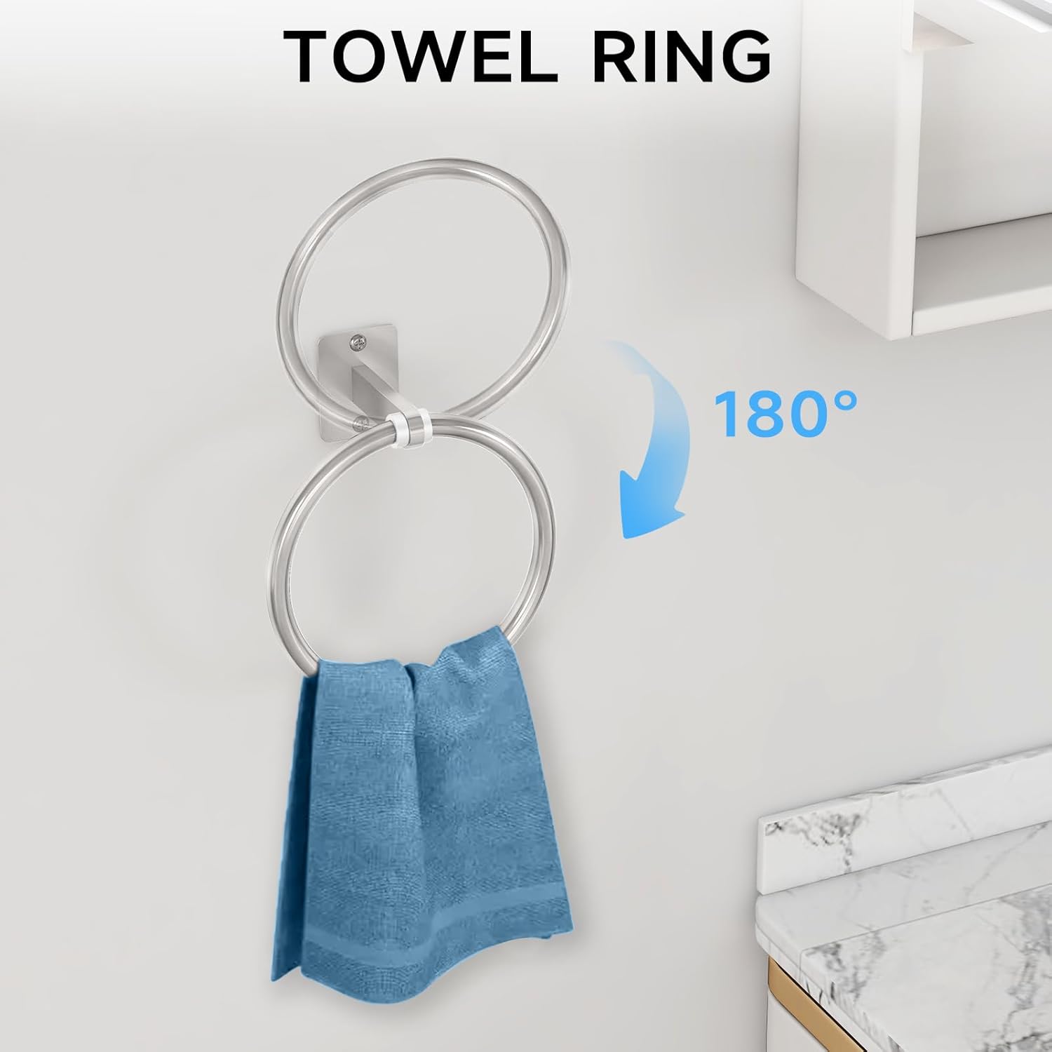 24 inch Towel Bar, Matte Black Bathroom Accessories Set, Towel Racks for Bathroom, Robe Towel Hooks