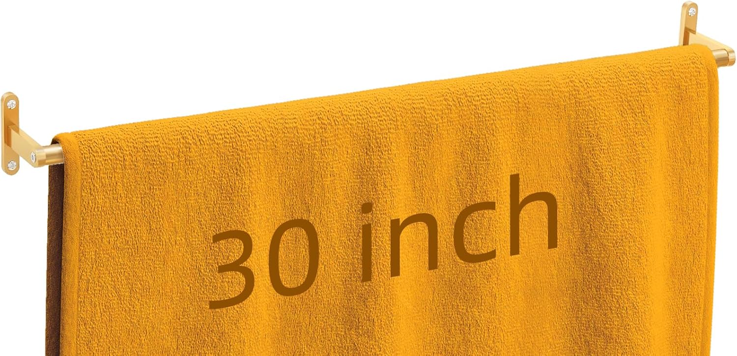 30 Inch Towel Bar Gold, Towel Bar for Bathroom Wall, Heavy Duty Single Bath Towel Rod