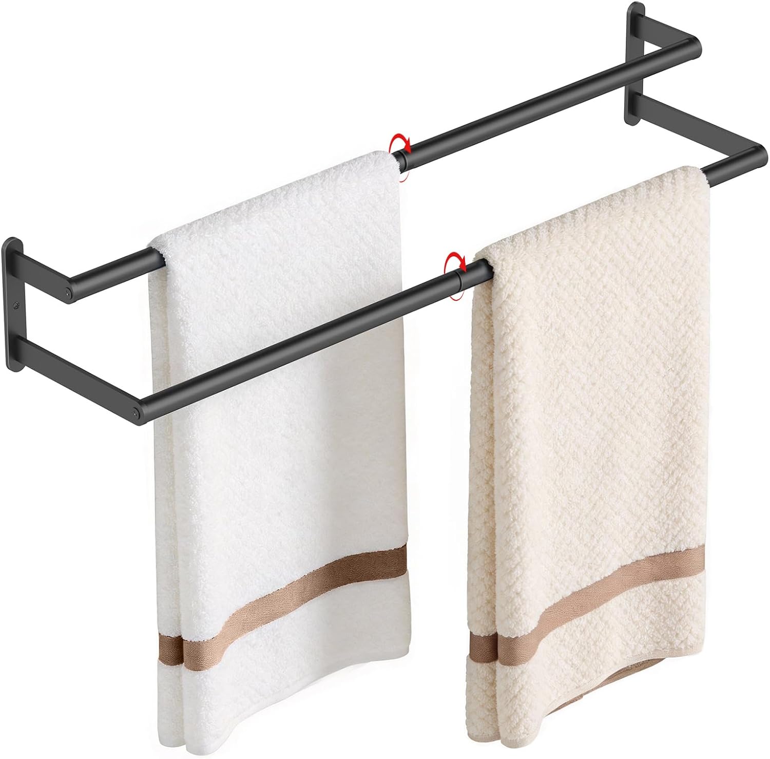 24Inch Towel Rack for Bathroom Wall Mounted, Stainless Steel Double Bath Towel Bar, Wall Towel Holder for Bathroom, Double Towel Rod Towel Hanger