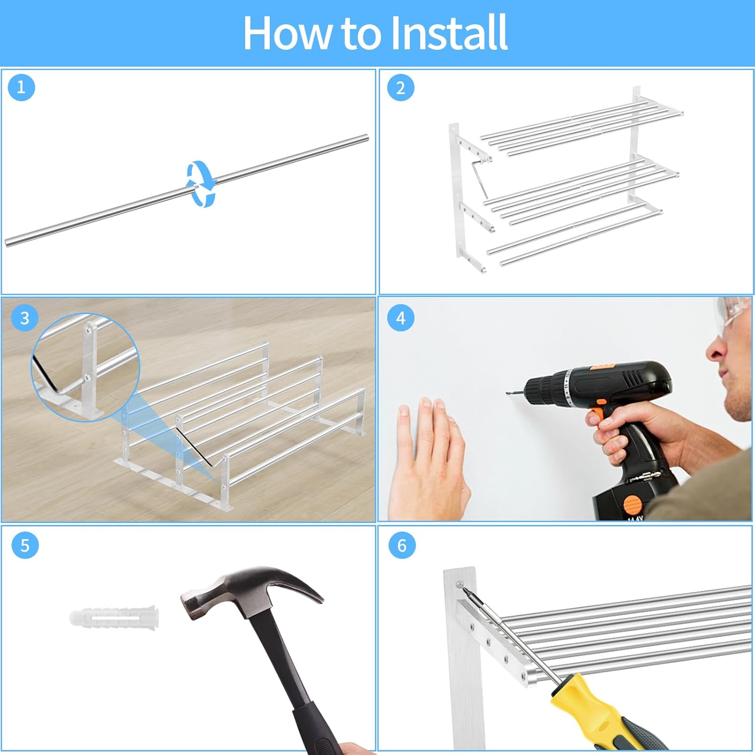 Bathroom Towel Rack 24", 3 Tier Towel Racks for Bathroom Wall Mounted, Bathroom Shelf with Double Towel Bar, Stainless Steel Towel Storage for Bathroom Lavatory Towel Holder
