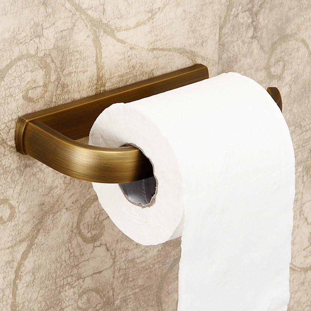 Antique Brass Toilet Paper Holder, Brass Toilet Roll Holder Bathroom Wall Mount Tissue Roll Dispenser
