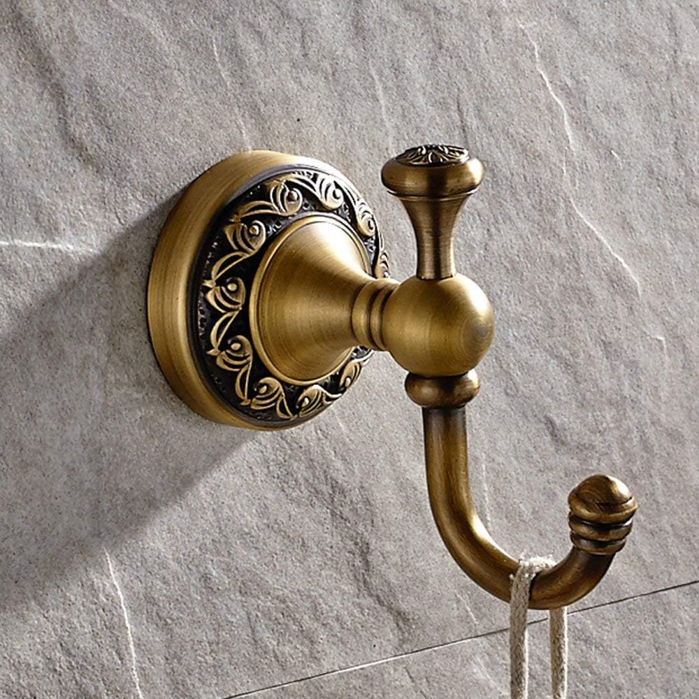 Antique Brass Towel Hook, Bathroom Robe Hooks, Wall Mounted Retro Single Door Coat Clothes Hanger
