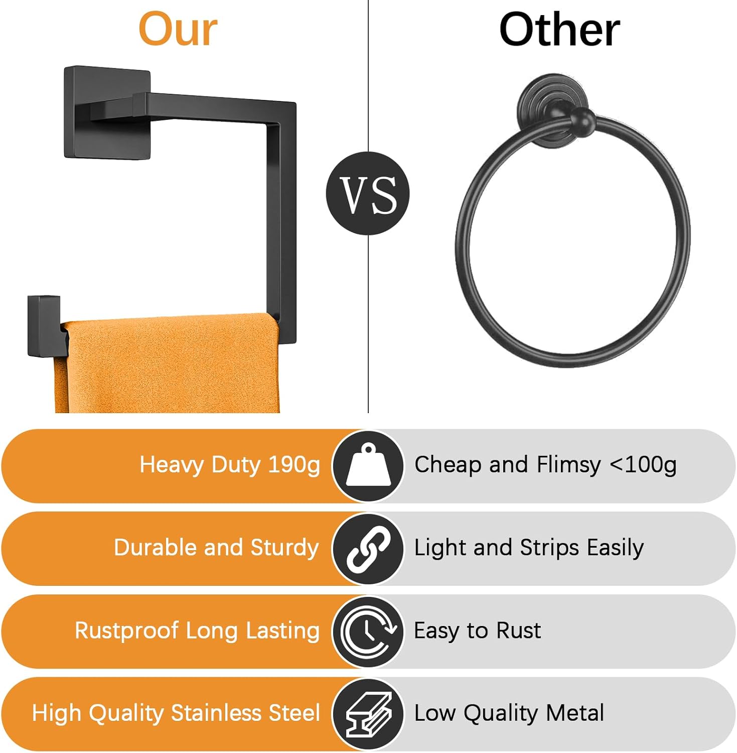 Multifunctional Toilet Paper and Hand Towel Holder for Bathroom Wall Mount, Stainless Steel Heavy Duty Towel Hanger
