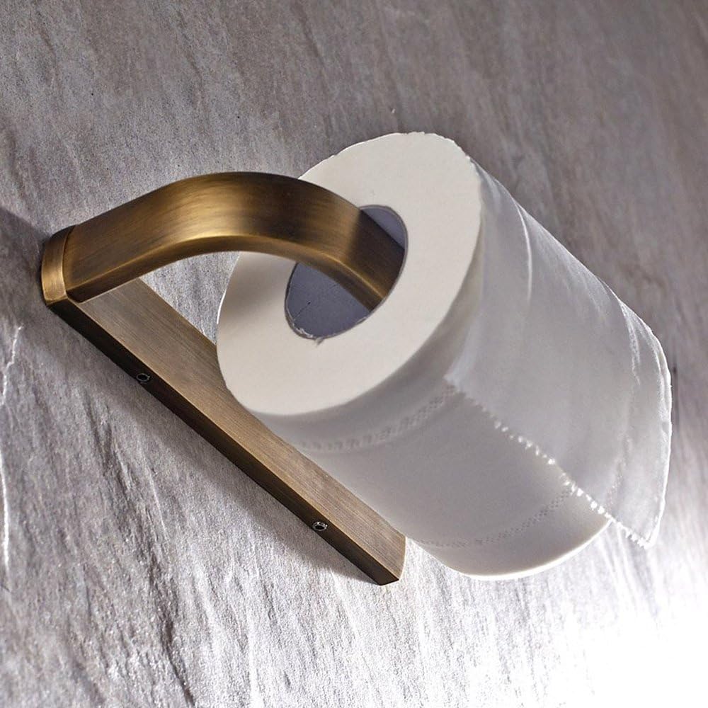 Antique Brass Toilet Paper Holder, Brass Toilet Roll Holder Bathroom Wall Mount Tissue Roll Dispenser