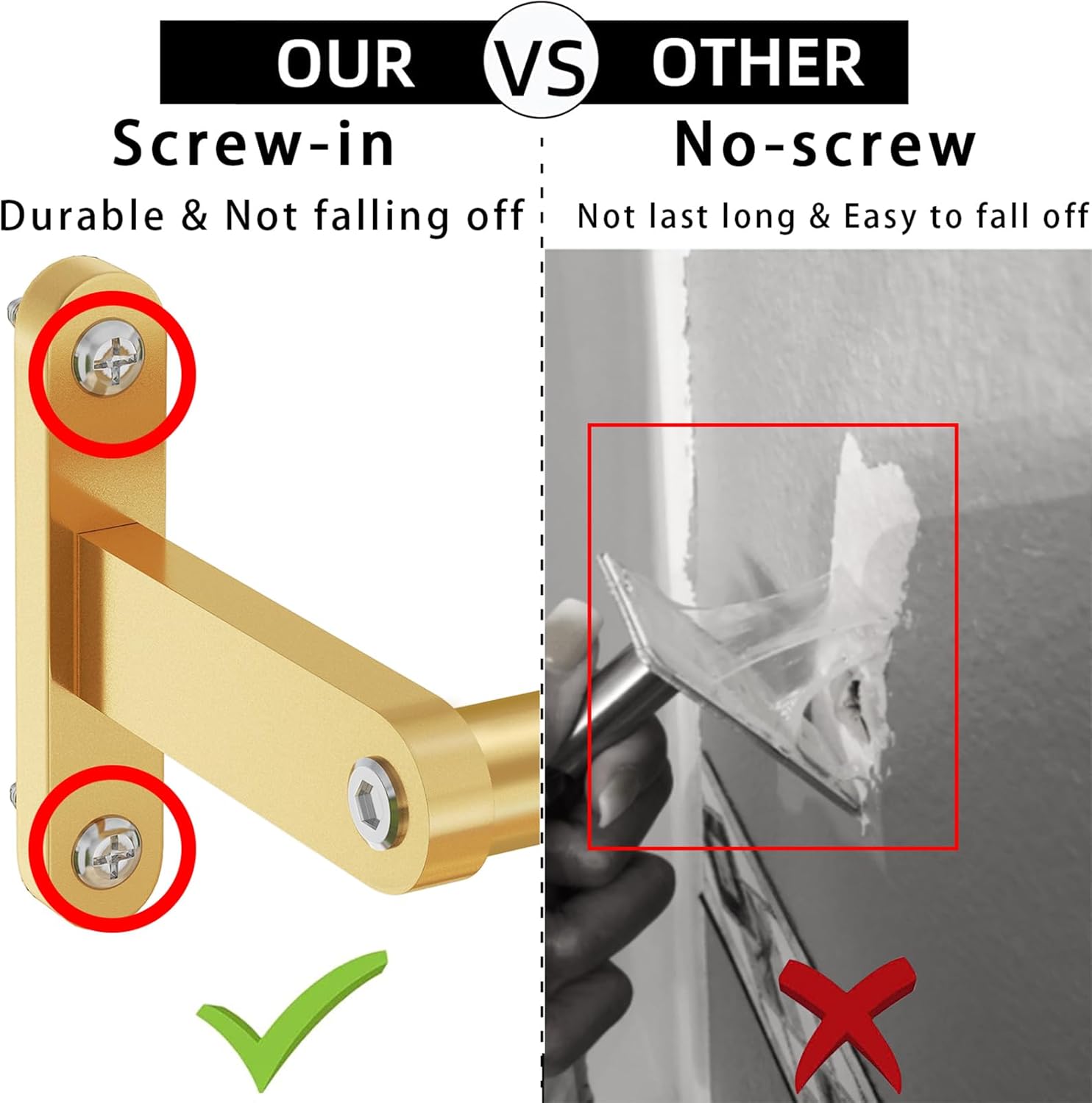 Towel Bar for Bathroom Wall 16 Inch, Stainless Steel Heavy Duty Single Towel Rod Holder
