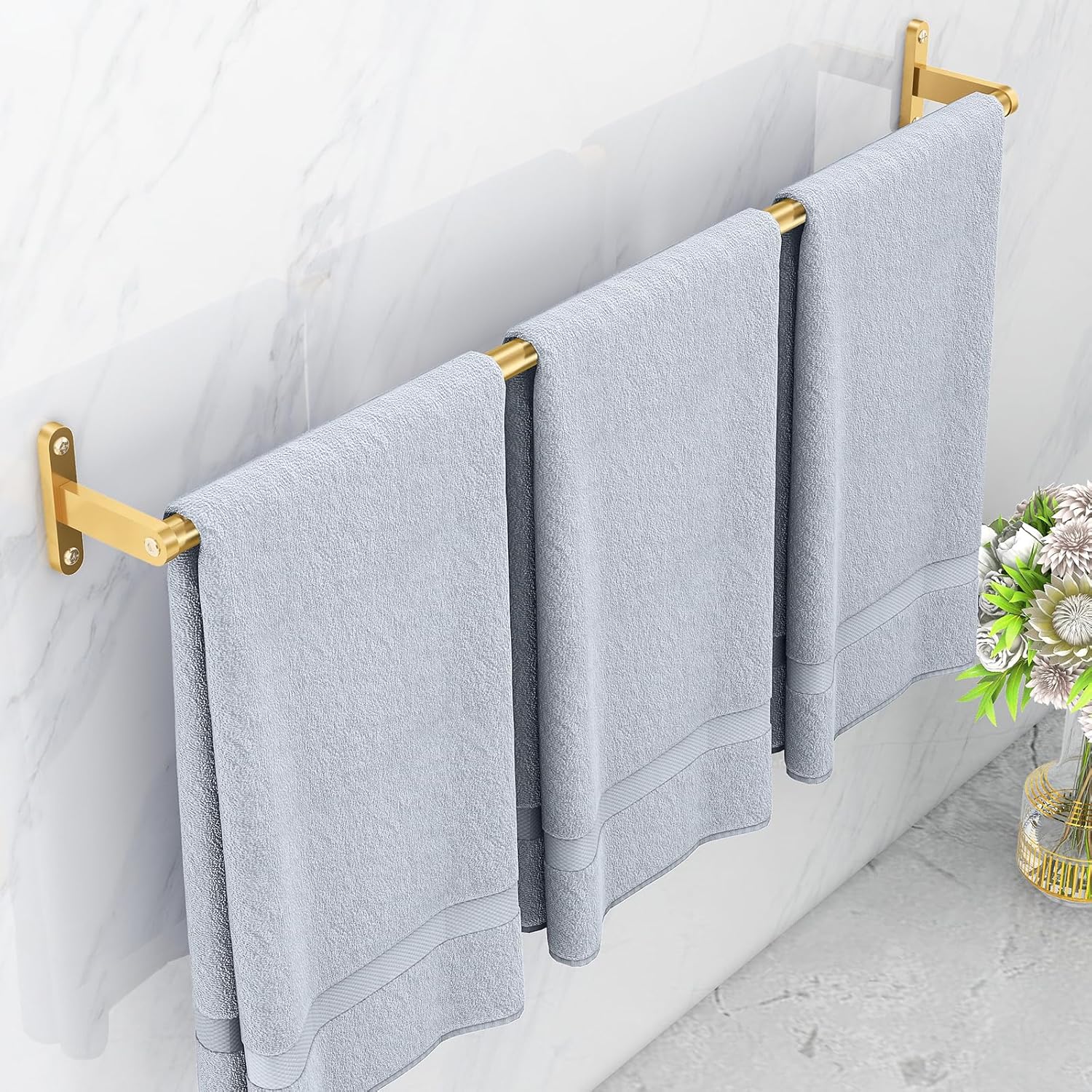 30 Inch Towel Bar Gold, Towel Bar for Bathroom Wall, Heavy Duty Single Bath Towel Rod