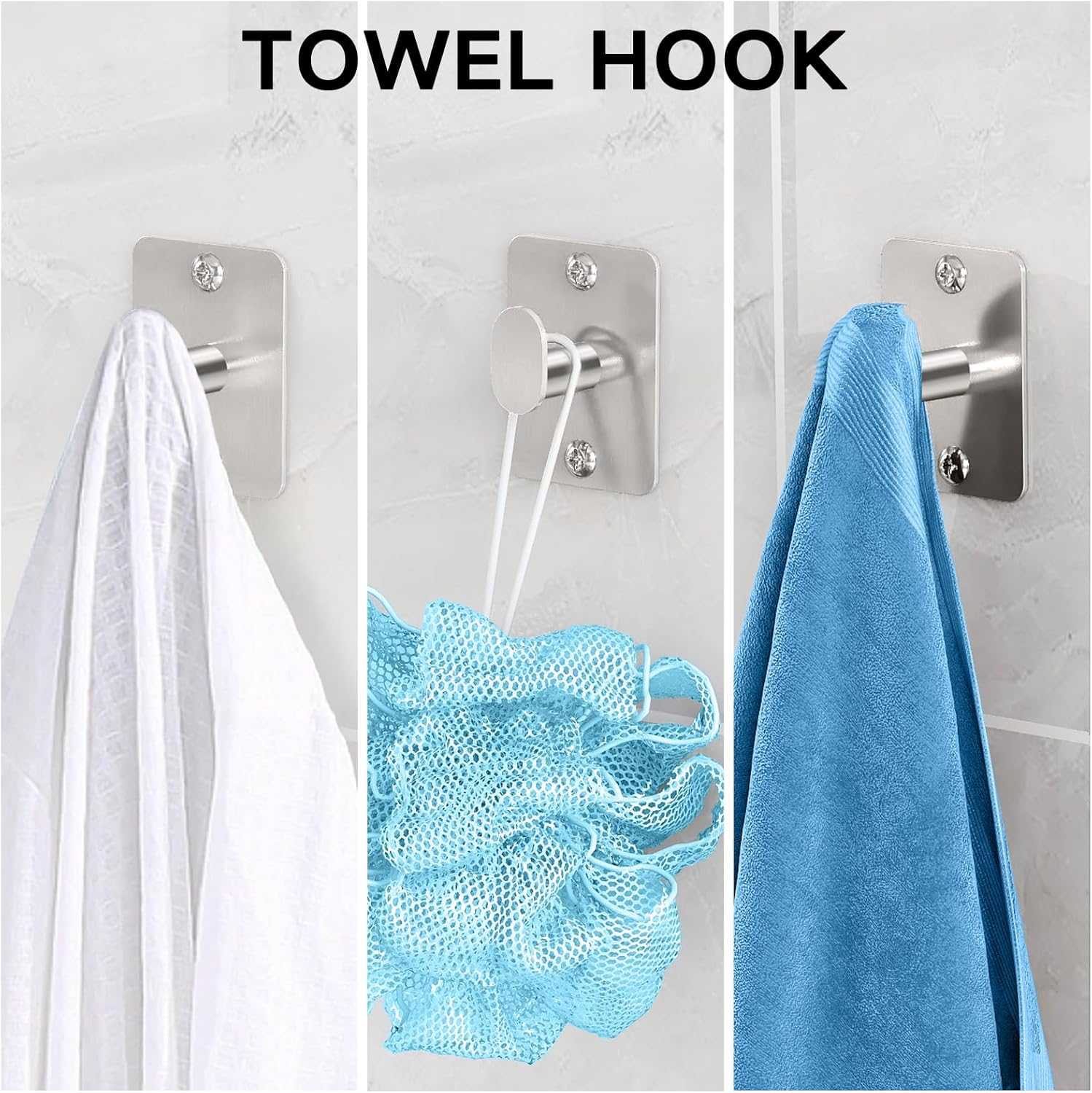 24 inch Towel Bar, Matte Black Bathroom Accessories Set, Towel Racks for Bathroom, Robe Towel Hooks