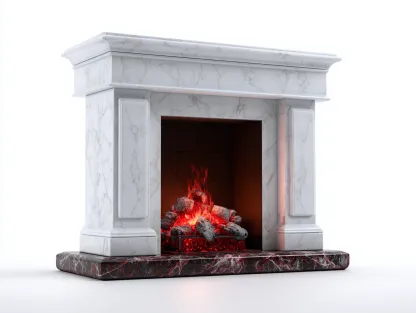 Chimeneas eléctricas mármol 100x30x90 cm color blanco-rojo apto para salón diseño clásico con efecto llama-Homimyyard