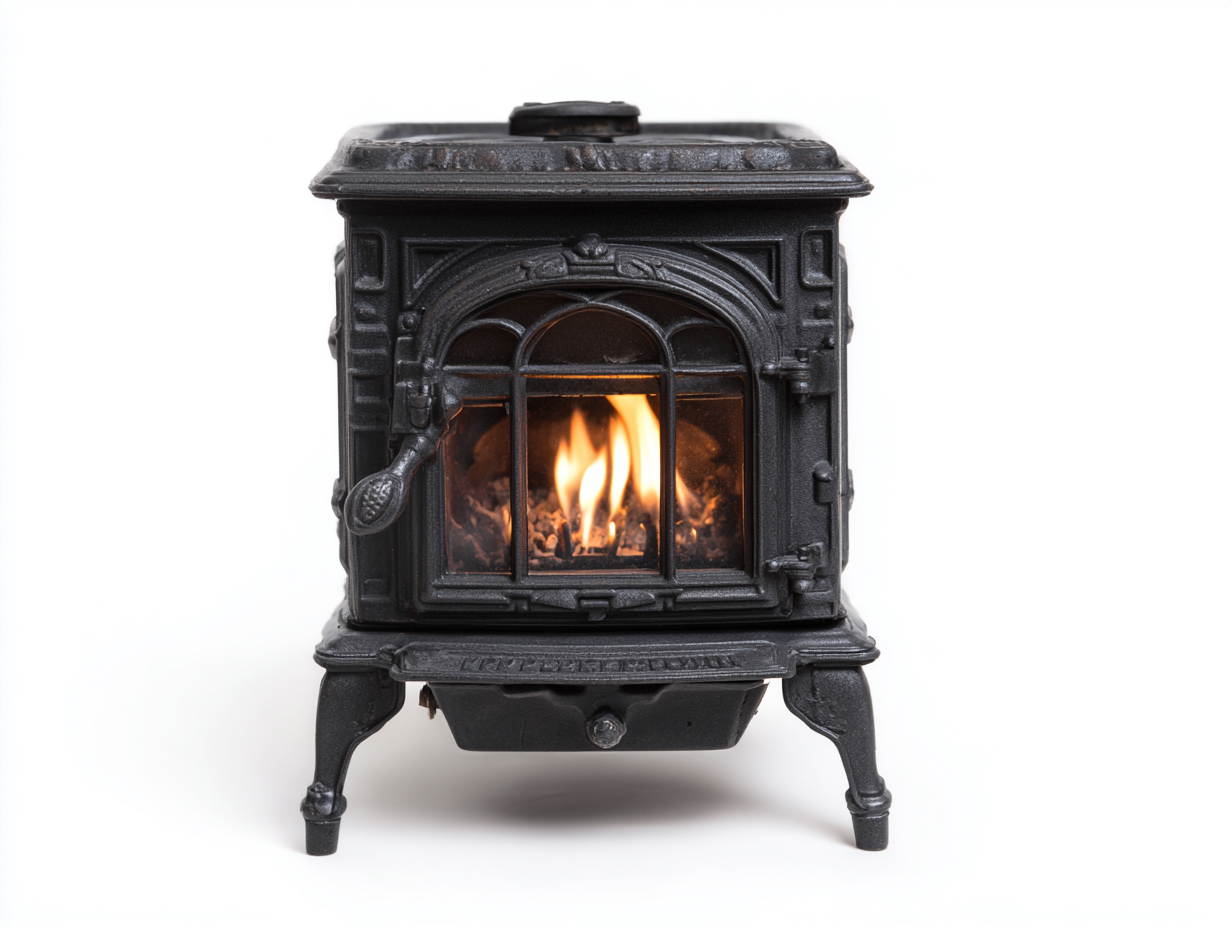 Chimeneas eléctricas hierro fundido 45x30x55 cm color negro apto para salón diseño clásico con efecto llama-Homimyyard