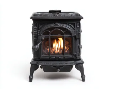 Chimeneas eléctricas hierro fundido 45x30x55 cm color negro apto para salón diseño clásico con efecto llama-Homimyyard