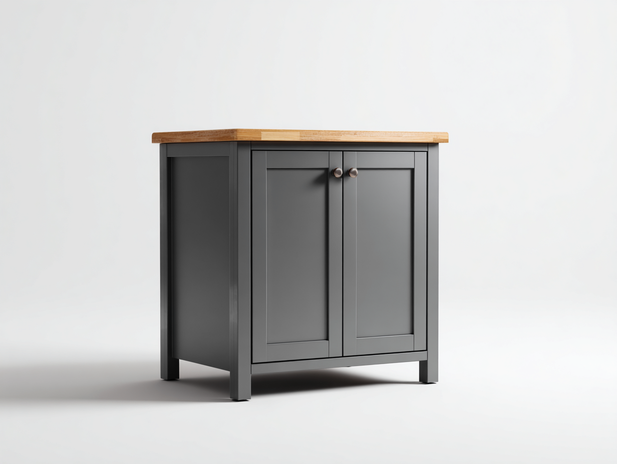 Aparadores madera 80x40x85 cm color gris-madera apto para salón diseño moderno con puertas-Homimyyard