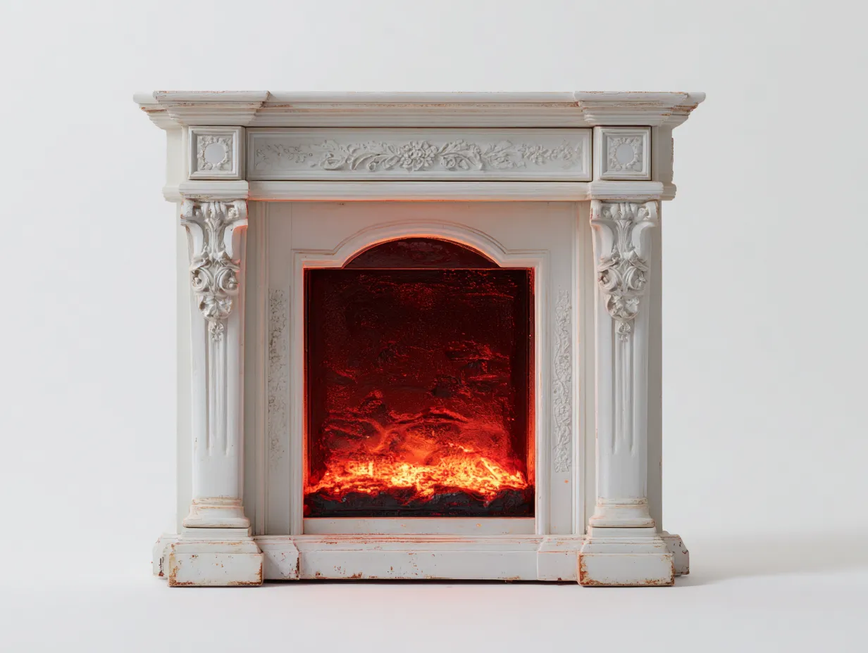 Chimeneas eléctricas madera 110x30x100 cm blanco interior - efecto llama diseño clásico-Homimyyard