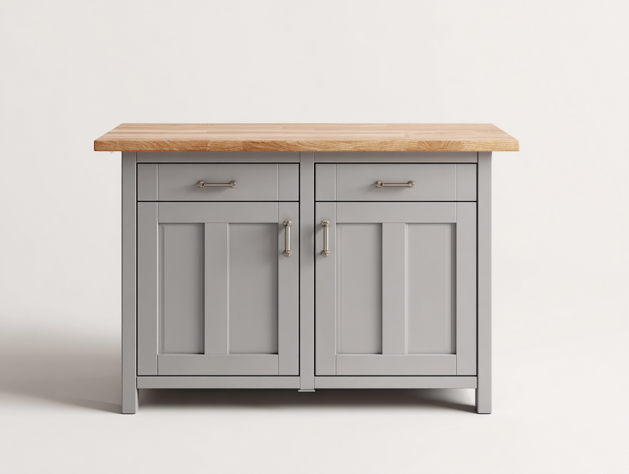 Aparadores madera 120x40x80 cm - gris y marrón - 2 puertas y 2 cajones diseño moderno para comedor-Homimyyard