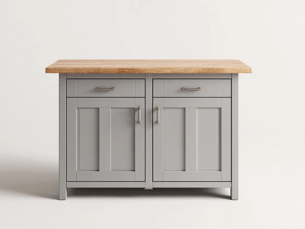 Aparadores madera 120x40x80 cm - gris y marrón - 2 puertas y 2 cajones diseño moderno para comedor-Homimyyard