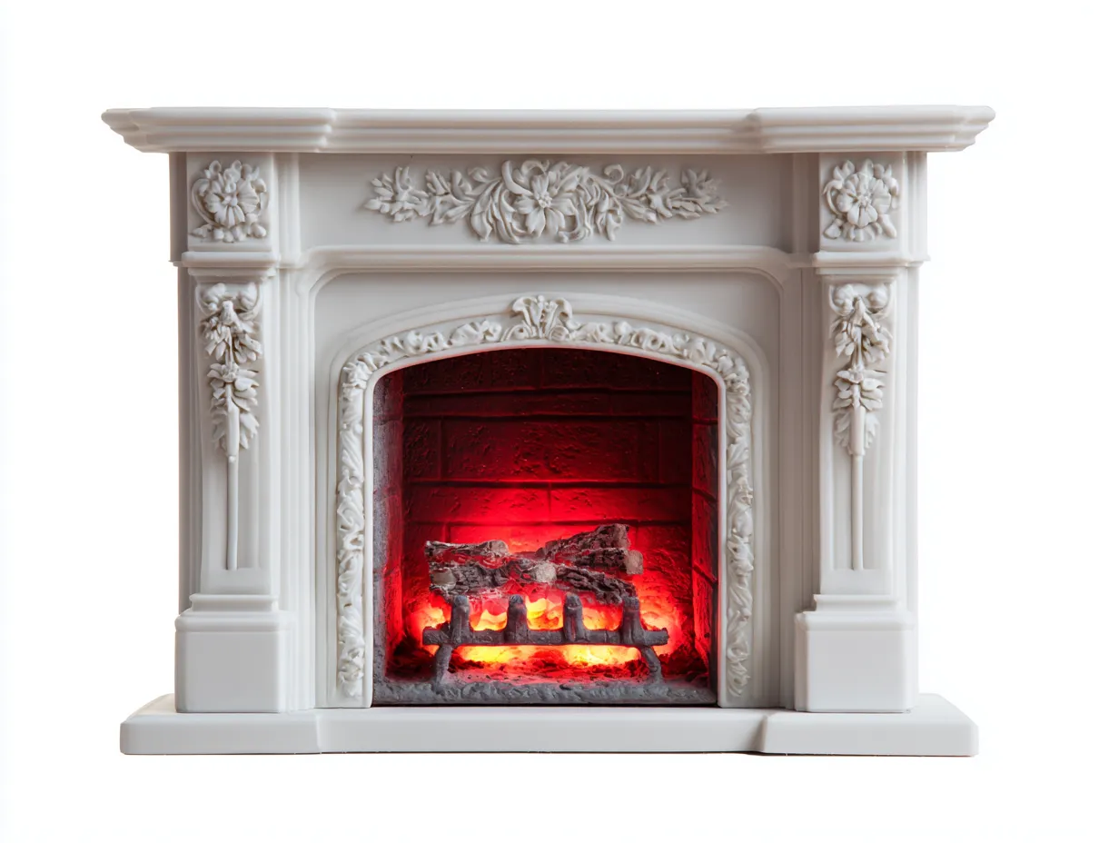 Chimeneas eléctricas decorativas 110x30x100 cm - blanco - efecto llama LED estilo clásico para salón-Homimyyard