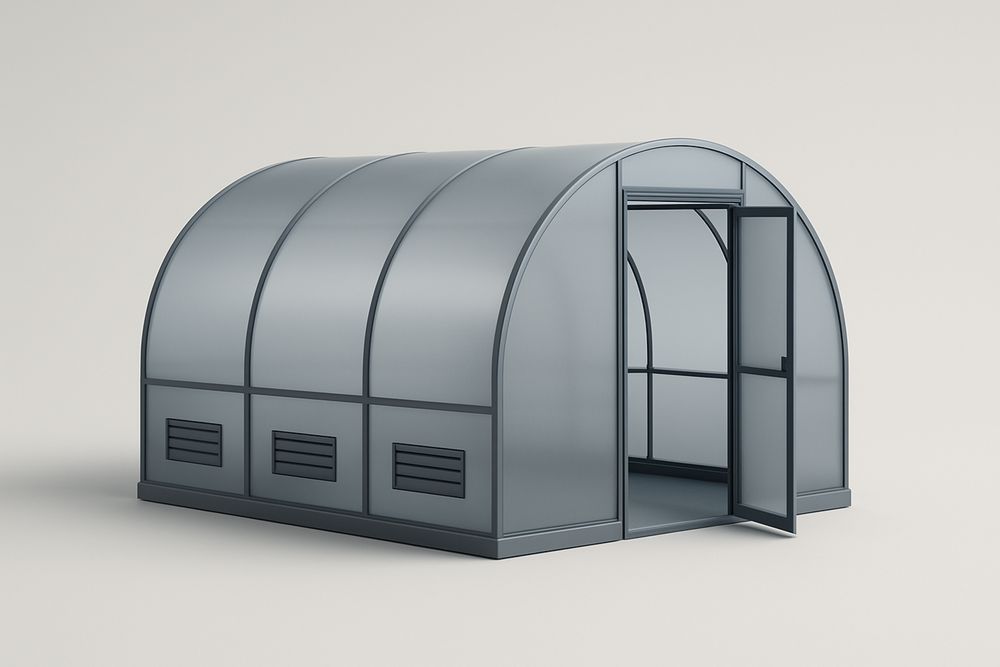 Szklarnia łukowa z aluminium i poliwęglanu 4mm szara