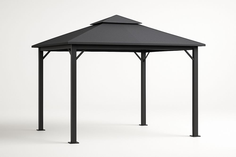 Altana stalowa z dachem poliestrowym czarnym 300x300x270 cm