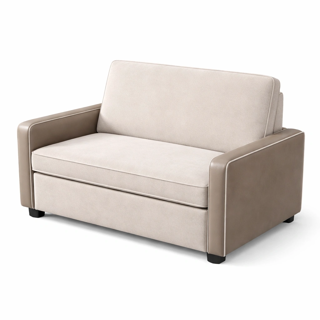 Sofa Mikrofaser Beige Braun-HOMECHARMZ