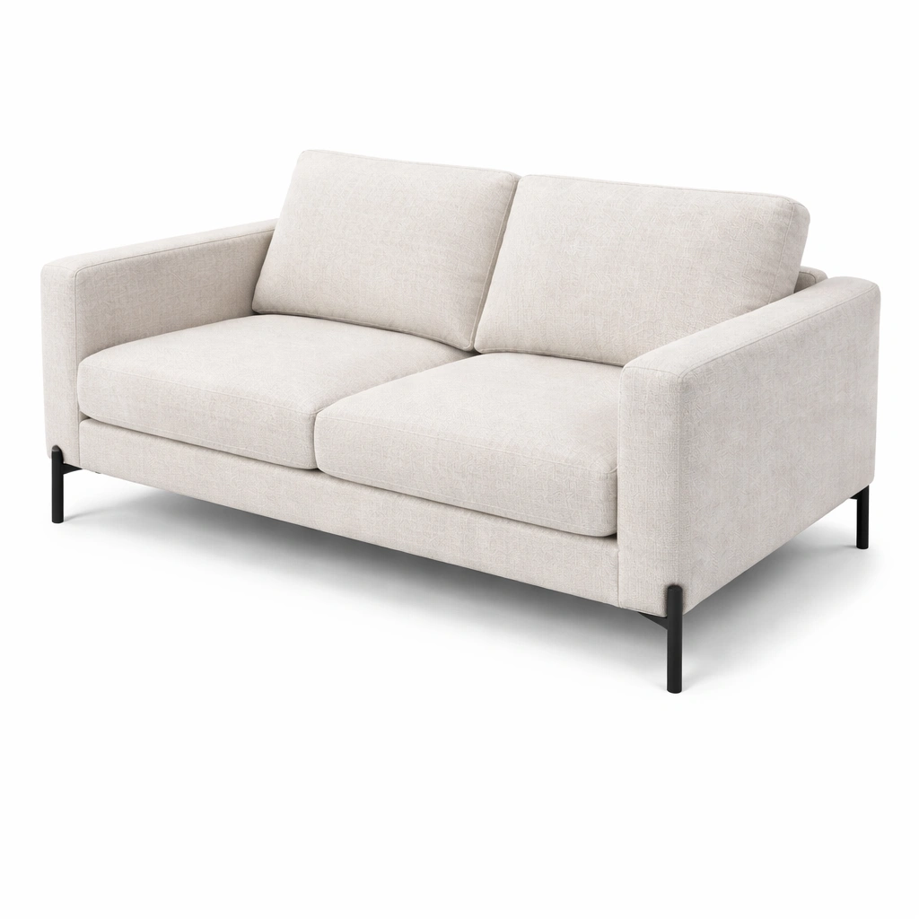Sofa Stoff mit Metallbeinen Beige 150x83x89 cm-HOMECHARMZ