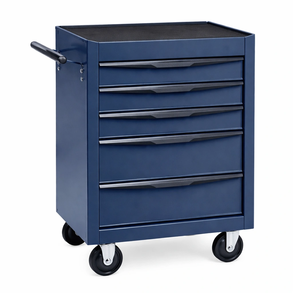 Werkzeugwagen Stahl Blau mit 5 Schubladen-HOMECHARMZ