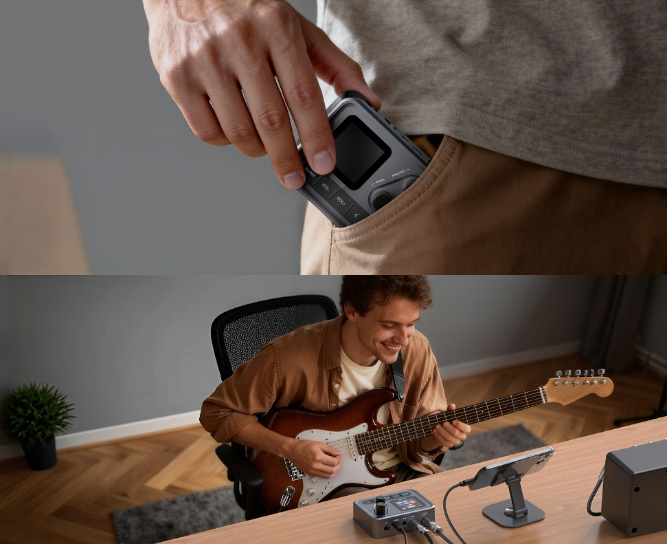 Portable Guitar Tone Machine-80 Presets, Amp Simulation & Recording Effects In Your Pocket