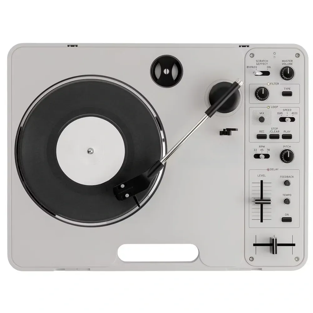 PORTABLE VINYL, BOLD CREATIVITY Built‑In Looper. Digital FX. Scratch‑Ready Fader. Battery Powered.