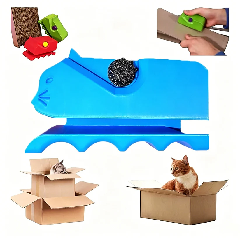Cat scratching board cardboard cutter
