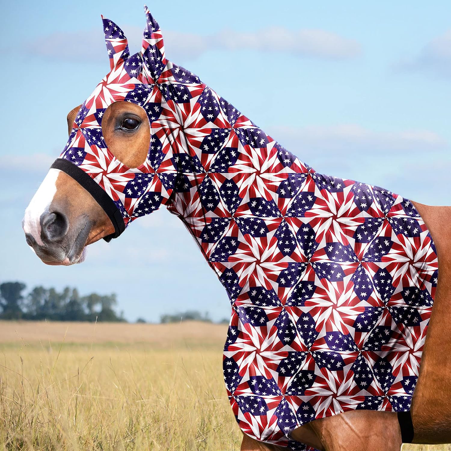 Horse Stretch Hood – Mane Protector with Full Head & Neck Coverage