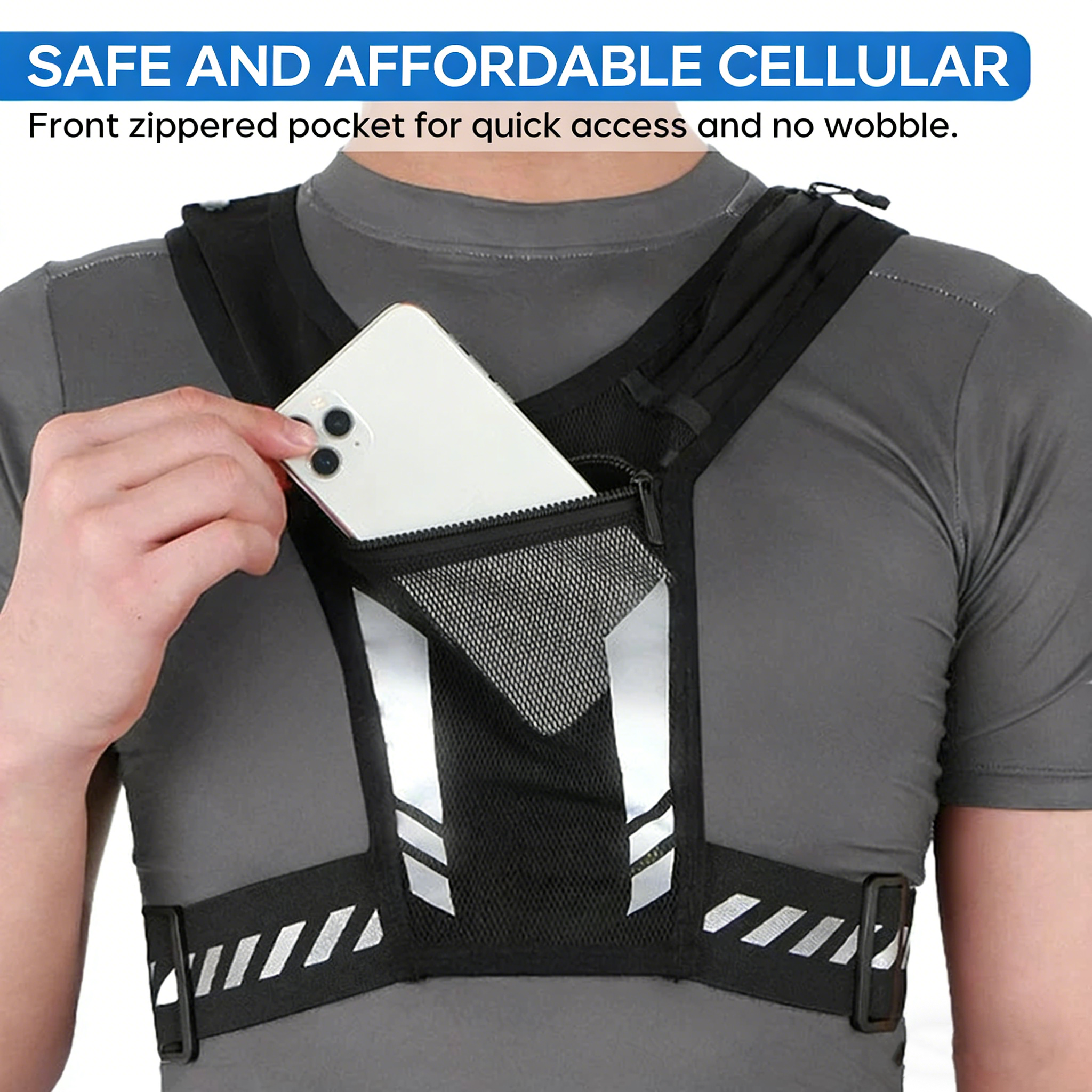 Ultra-Light Running Vest – 4 Pockets | Breathable & Reflective