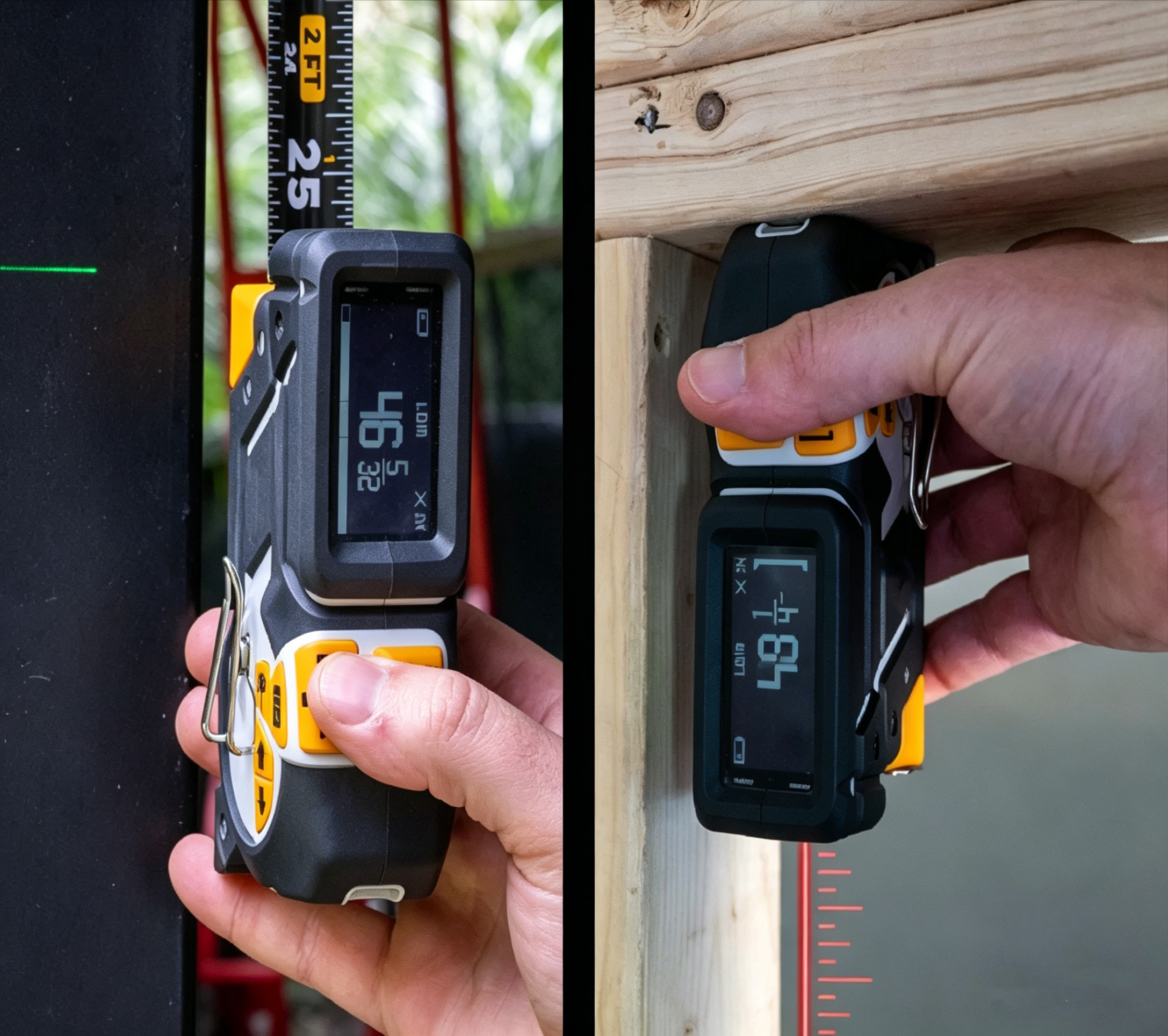 Laser rangefinder + level + digital tape measure