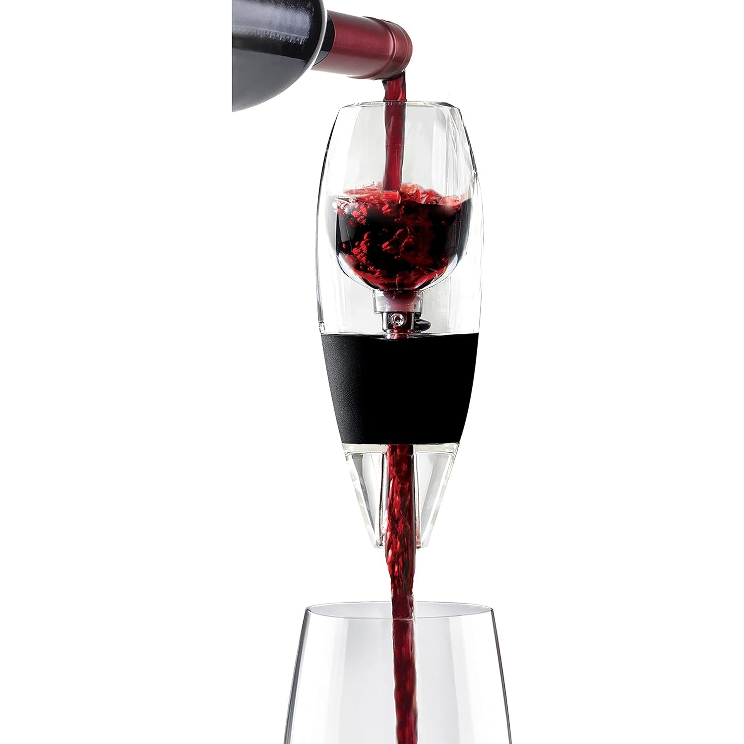 Red wine decanter with anti-drip base