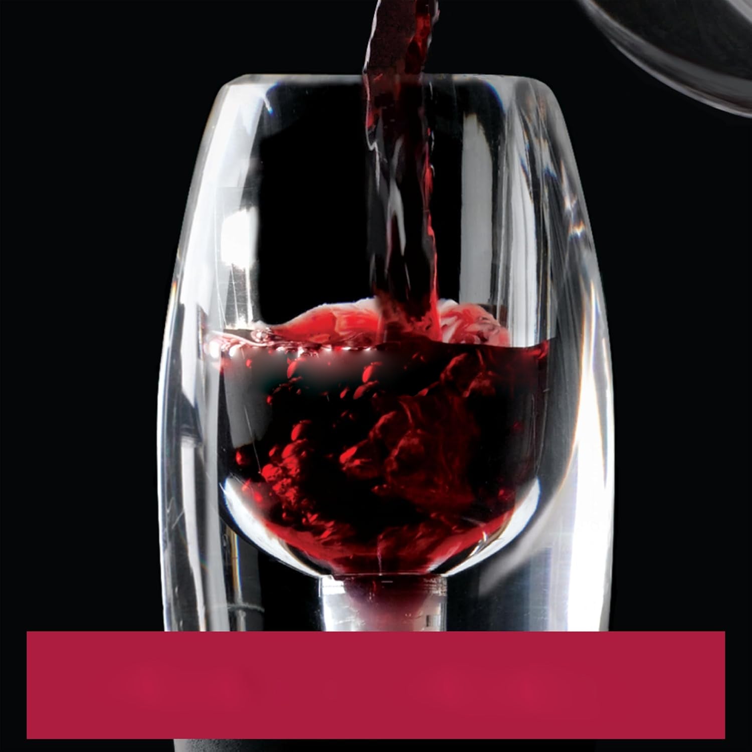 Red wine decanter with anti-drip base