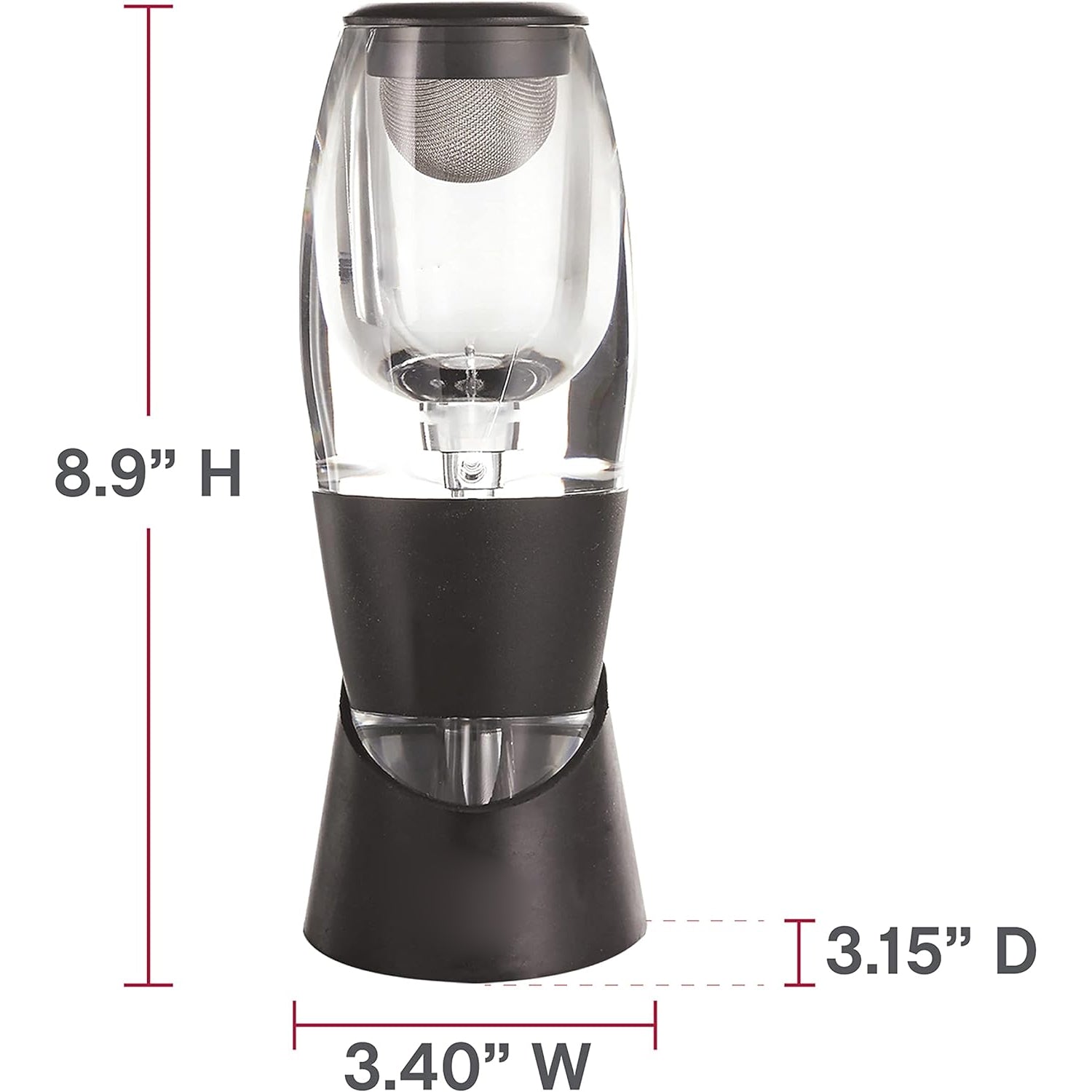 Red wine decanter with anti-drip base