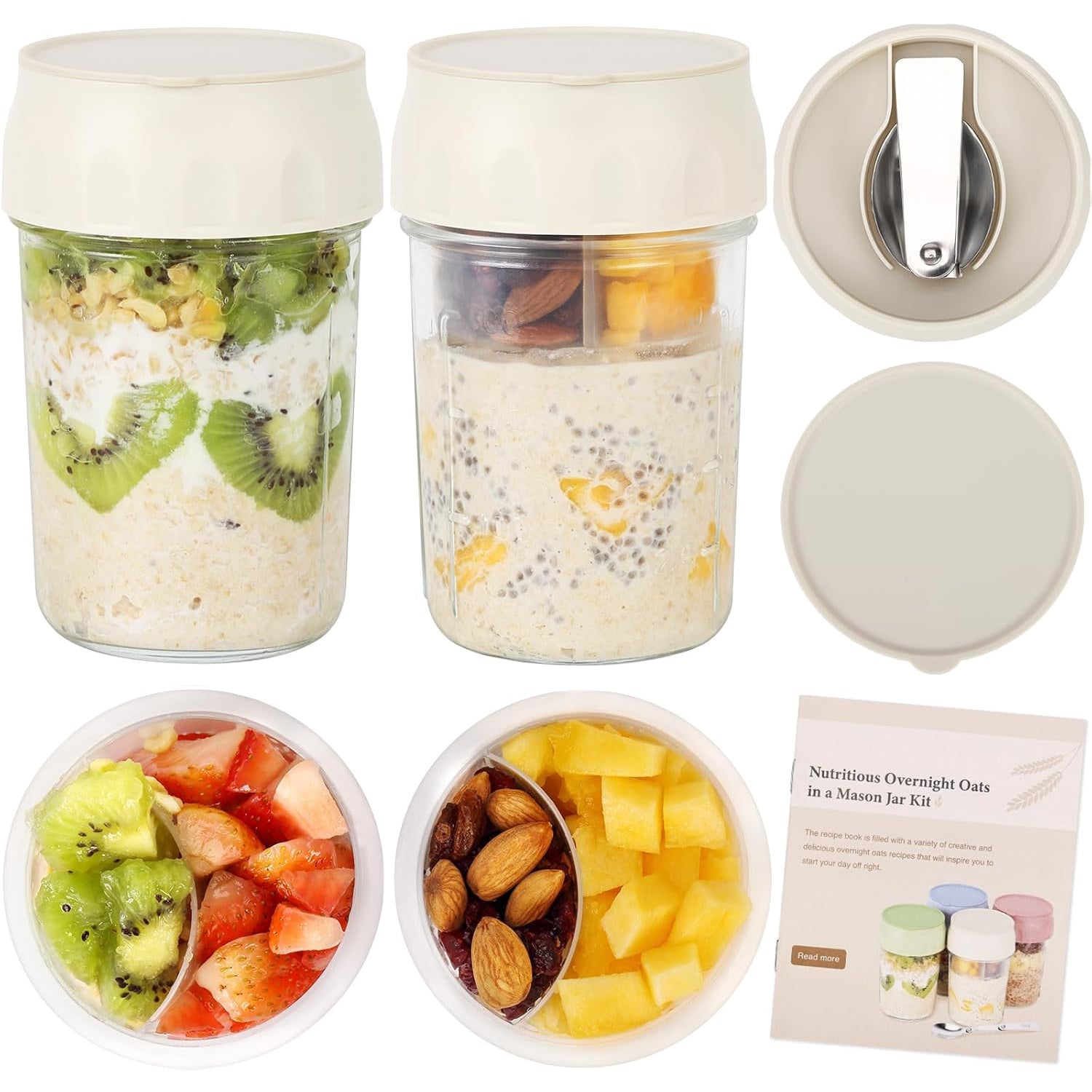 Overnight oatmeal container with lid
