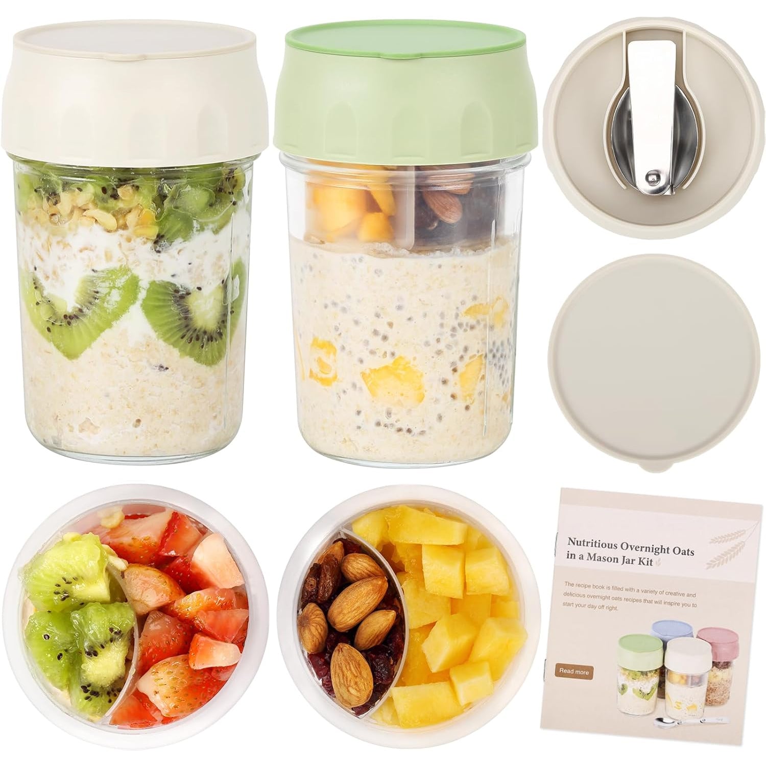 Overnight oatmeal container with lid