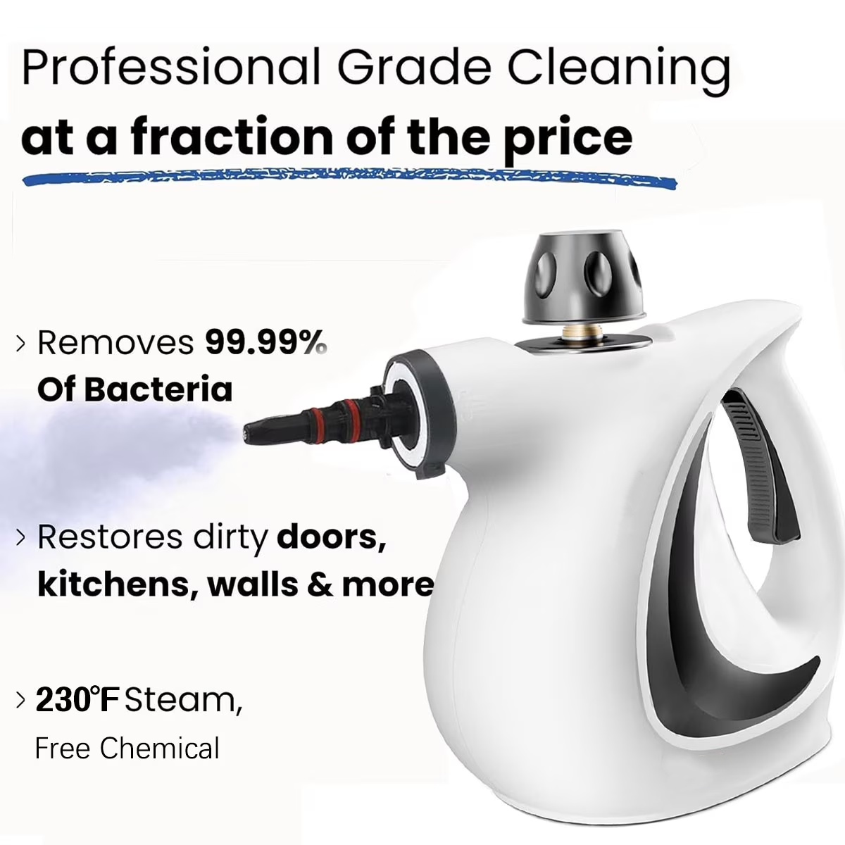 Chemical‑Free Handheld Steam Cleaner – 230°F Power, No Scrubbing