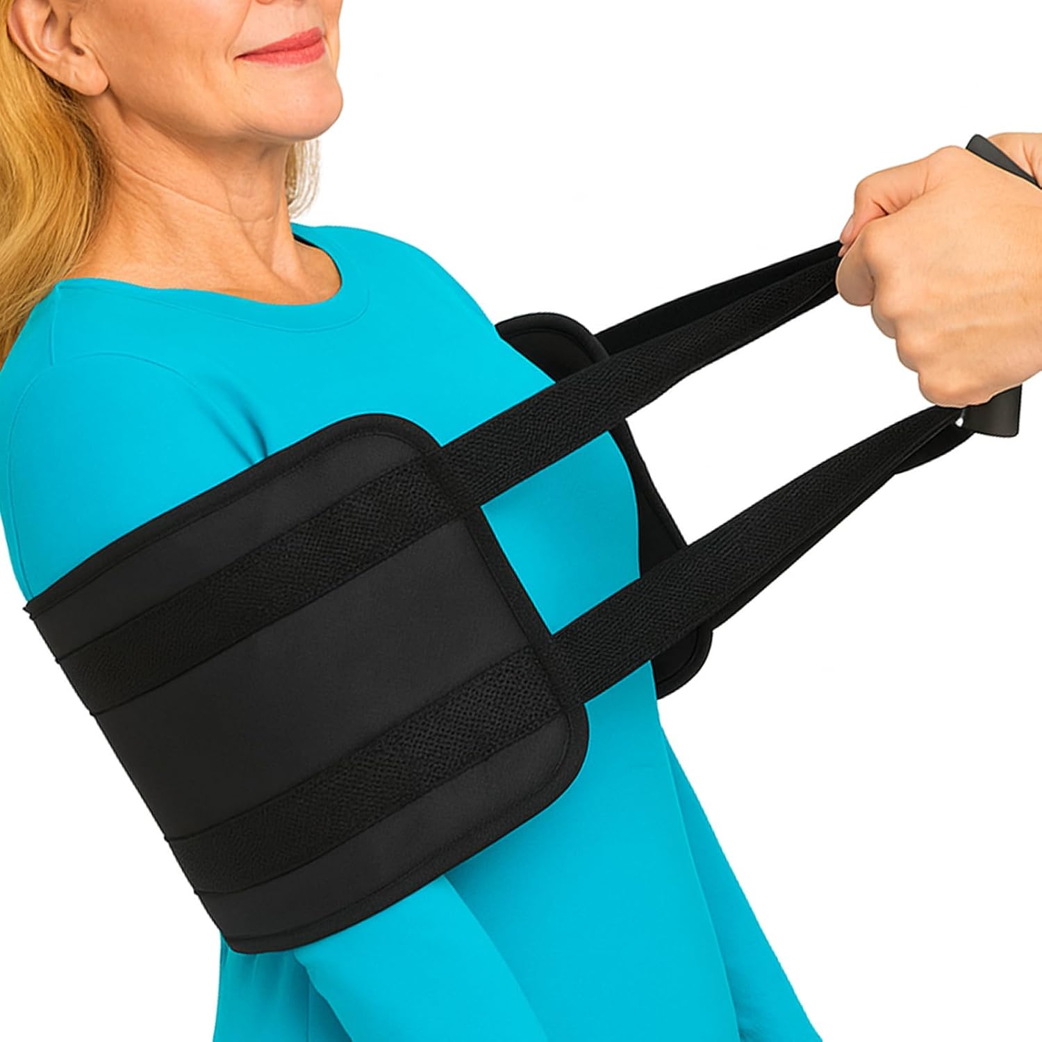 Patient Transfer Sling Belt – 330 lb Capacity, 10 Padded Handles, Non‑Slip, for Bed Wheelchair Car Transfers