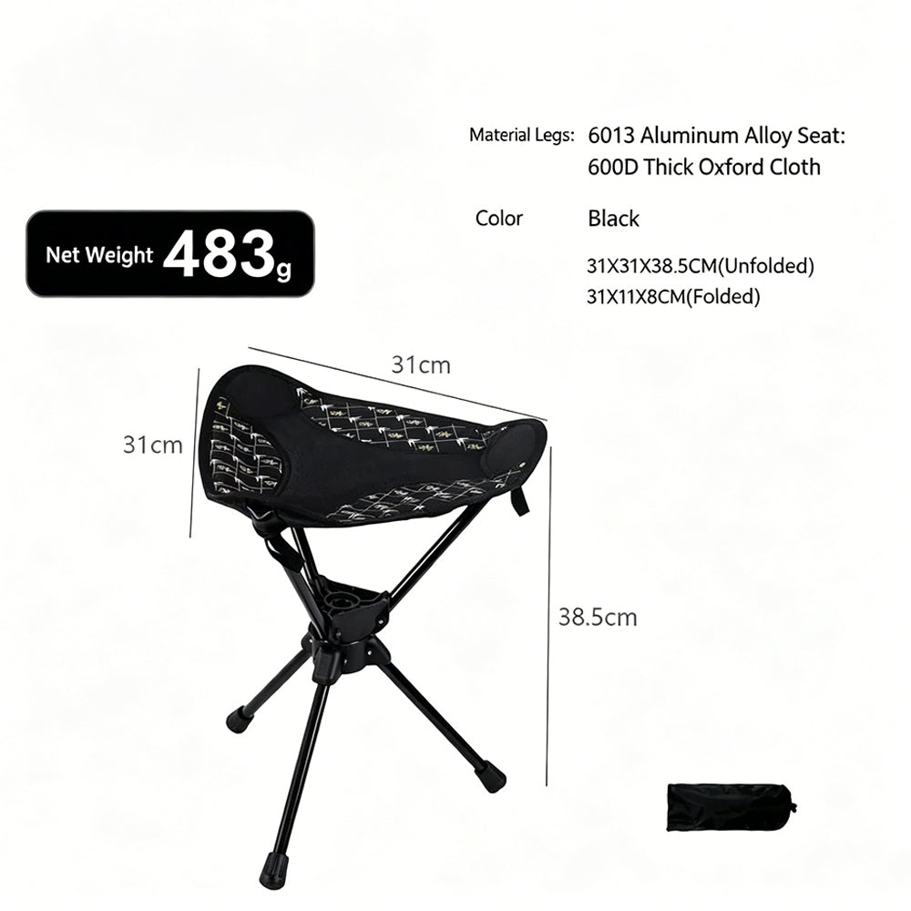 Outdoor Folding Tripod Swivel Stool