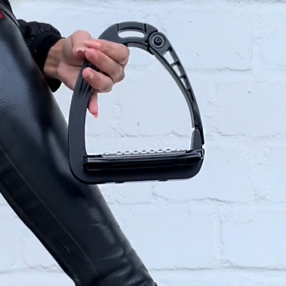 Easy-to-put-on and take-off safety stirrups