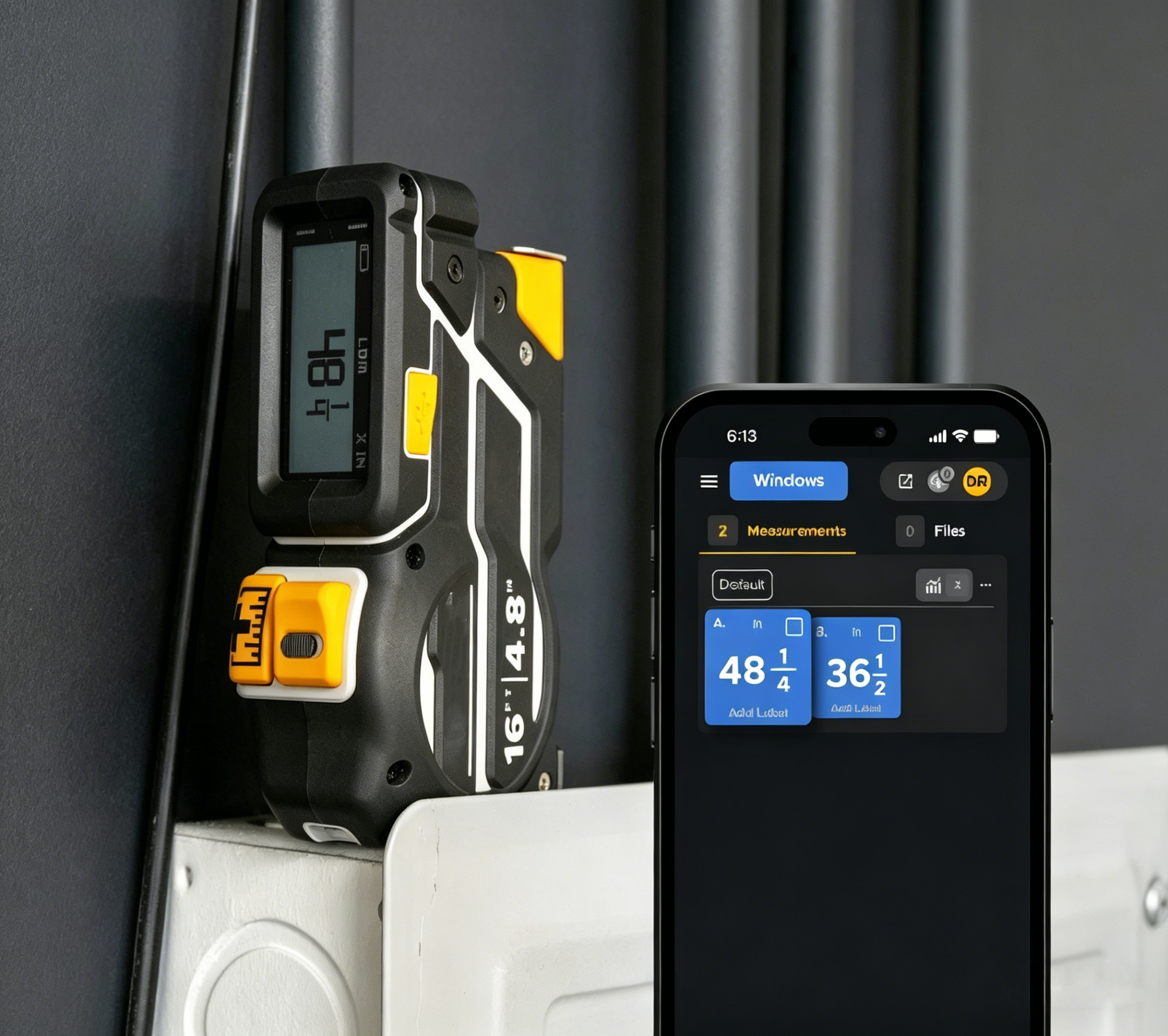 Laser rangefinder + level + digital tape measure