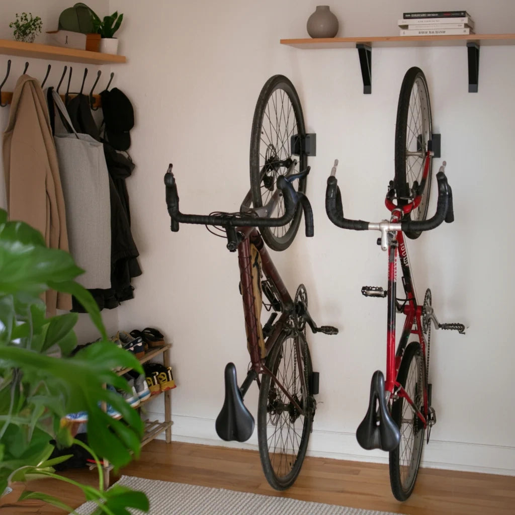 Automatic Bike Clamp – Front Wheel Wall Rack, Single or Pair for Vertical Storage