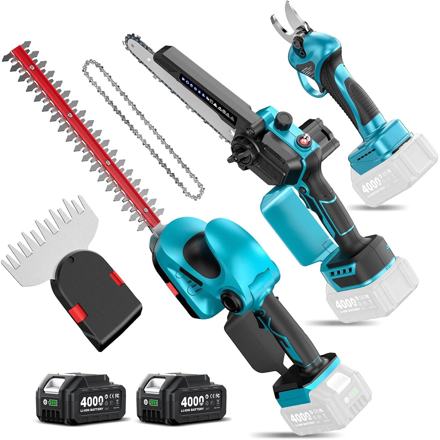 Mini Chainsaw – 6-Inch Cordless Handheld Electric Saw with 2 Batteries