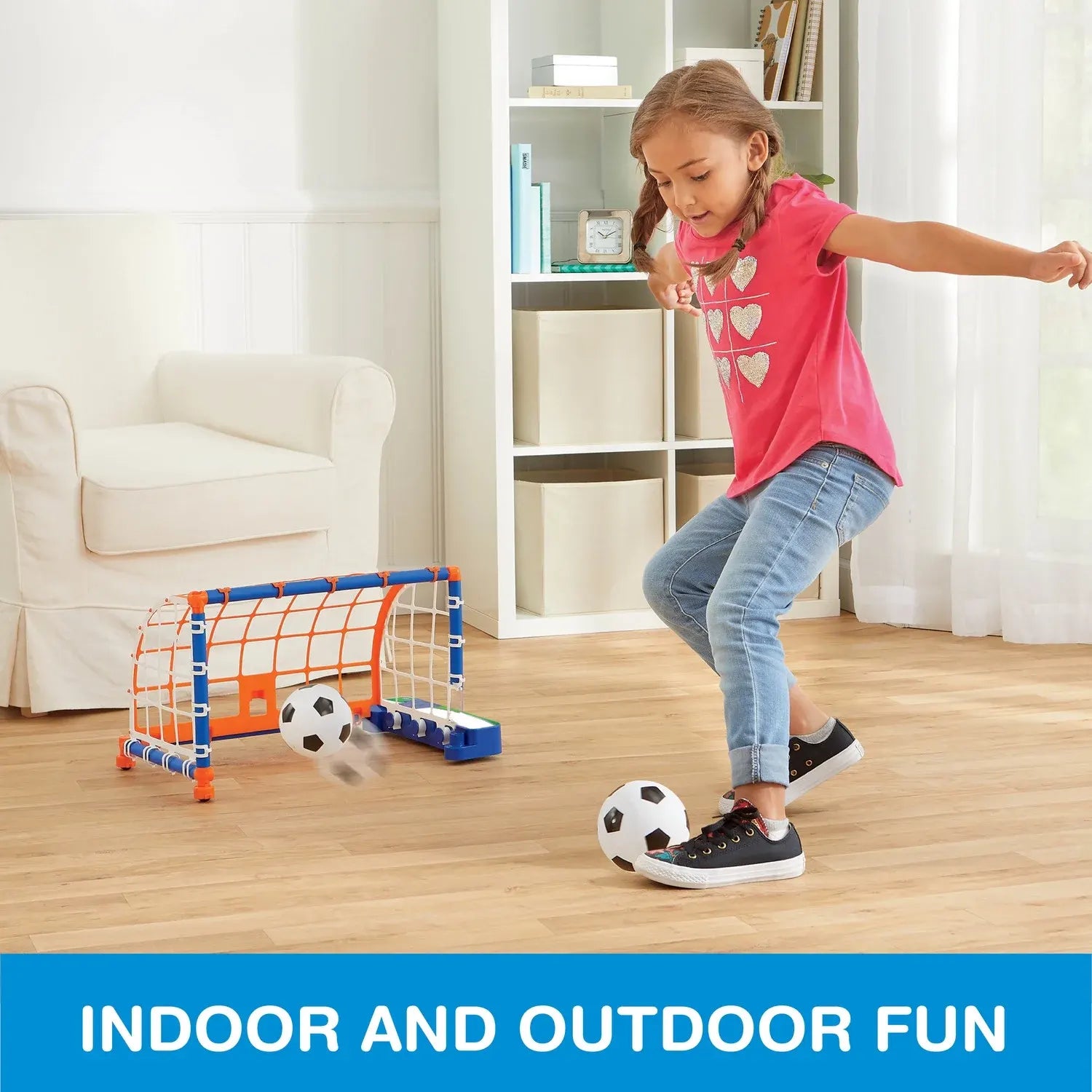 Motorized Soccer Goal Set with Two Soccer Balls