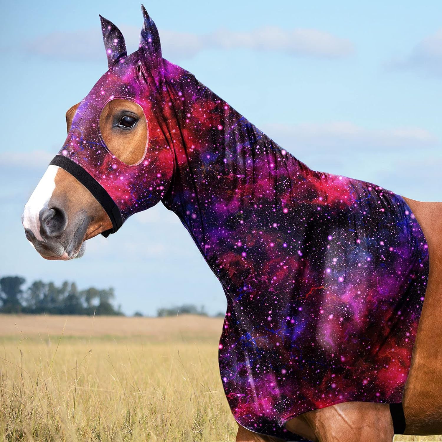 Horse Stretch Hood – Mane Protector with Full Head & Neck Coverage
