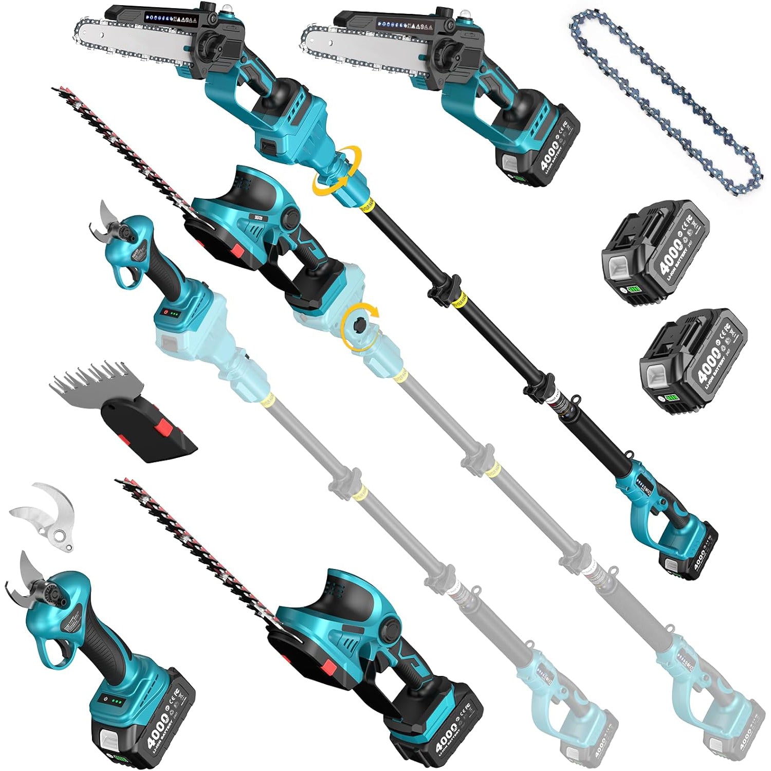 Mini Chainsaw – 6-Inch Cordless Handheld Electric Saw with 2 Batteries
