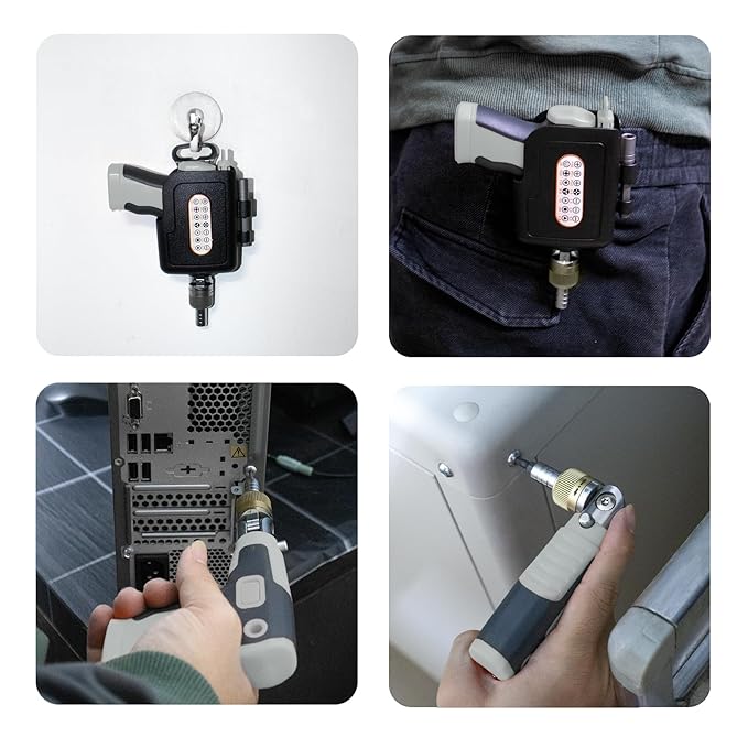 16-in-1 Ratchet Screwdriver – 180° Pivot Head, 3-Way Ratchet, Hidden Bit Storage
