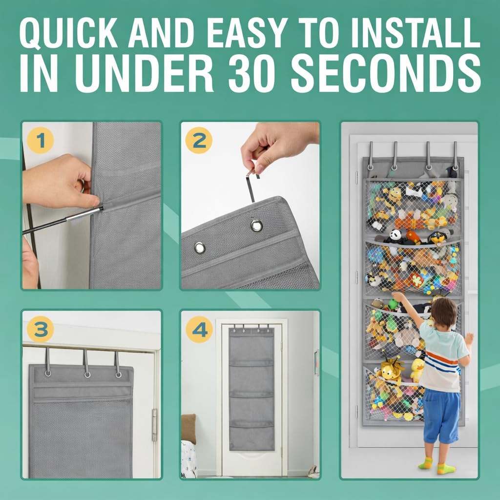 The Original Stuffed Animal Storage – Over Door Organizer for Stuffies
