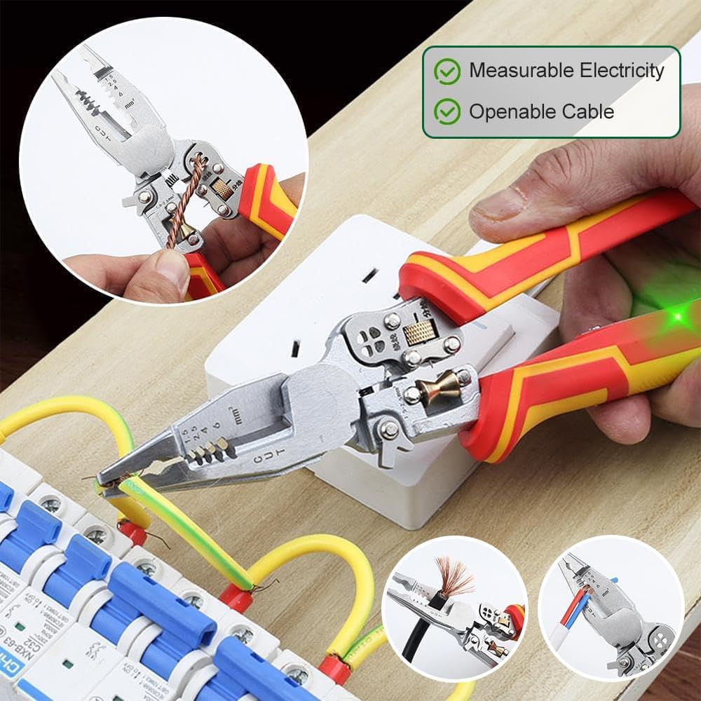 Folding Cable Cutter and Voltage Test Pliers