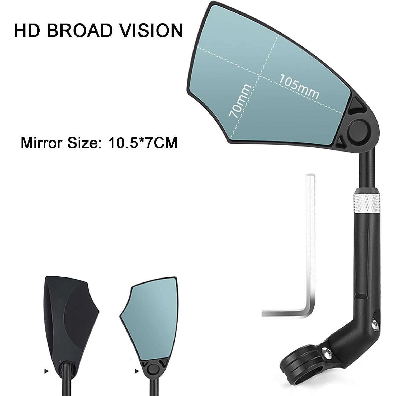 Bike Mirror – 360° Rotating Rearview Anti-Glare Lens