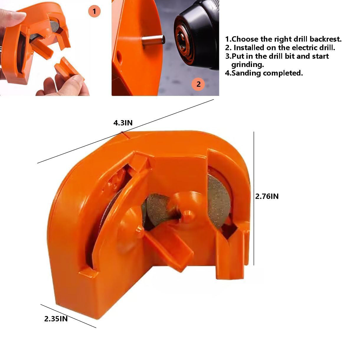 Drill Bit Sharpener – 2‑16mm, Double‑Sided Polishing, Works with Electric Drills & Knives